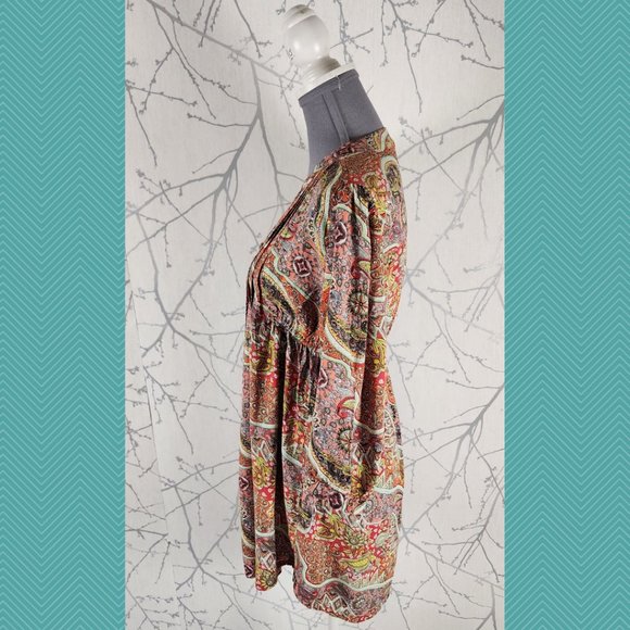 Ananda Bay Colorful Paisley Printed Button Front Shirt Dress - Picture 3 of 5